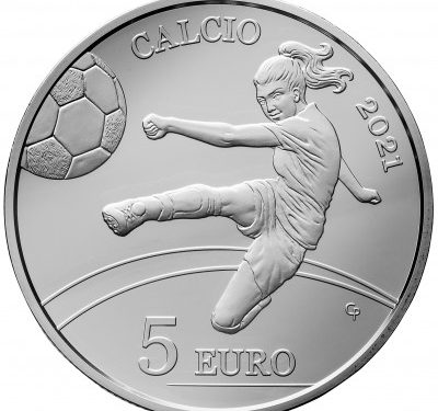UFN San Marino – Moneta €5,00 Argento PROOF “Calcio 2021”