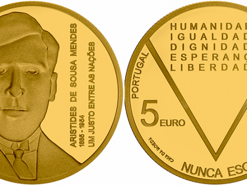 INCM – Moeda: Aristides de Sousa Mendes — Nunca Esquecer (Ouro Proof) 5 euros