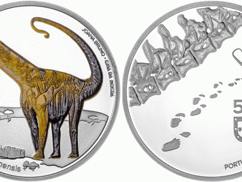 INCM – Moeda: Dinheirosaurus Lourinhanensis (Prata Proof) 5 euros