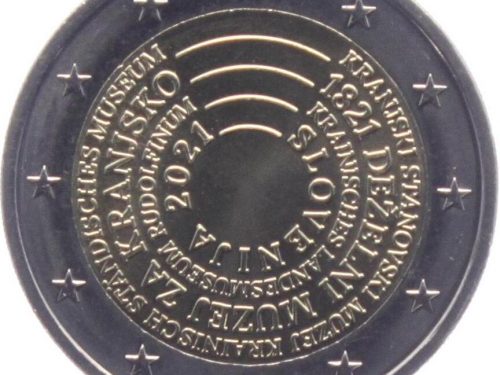G.U. Unione Europea 2021/C 476/04 del 26 novembre: faccia nazionale della nuova moneta commemorativa da 2 euro 2021 emessa dalla Slovenia “200° anniv. Museo nazionale della Slovenia”