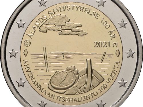 G.U. Unione Europea 2021/C 473/06 del 24 novembre: faccia nazionale della nuova moneta commemorativa da 2 euro 2021 emessa dalla Finlandia “100° anniv. Autonomia isole Åland”