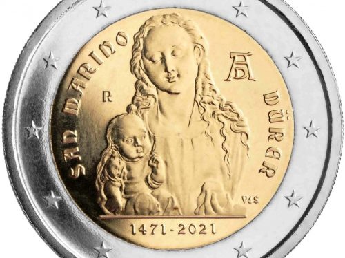 G.U. Unione Europea 2021/C 482/02 del 30 novembre: faccia nazionale della nuova moneta commemorativa da 2 euro 2021 emessa da San Marino “550° anniv. Nascita Albrecht Dürer”