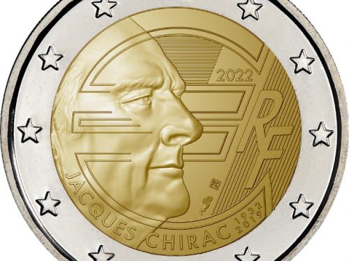 G.U. Unione Europea 2022/C 100/04 del 1 marzo: faccia nazionale della nuova moneta commemorativa da 2 euro 2022 emessa dalla Francia “Jacques Chirac”