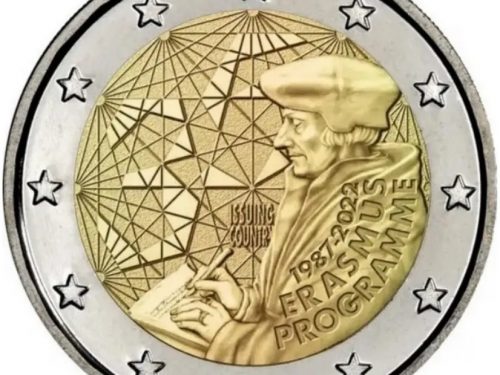 G.U. Unione Europea 2022/C 12/03 del 11 gennaio: facce nazionali delle monete commemorative da 2 EUR messe in circolazione dagli Stati membri della zona euro per celebrare i 35 anni del programma Erasmus
