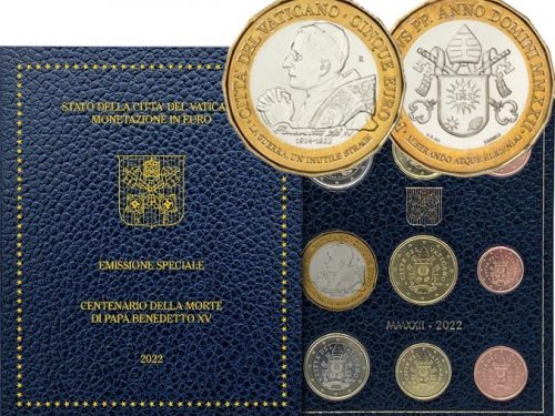 UFN Vaticano – Monetazione Divisionale in EURO fdc con moneta bimetallica da 5 Euro – 2022
