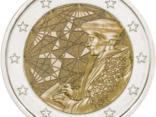 Eesti Pank – Ringlusse jõuavad Erasmus+ õpirändele pühendatud erikujundusega 2eurosed mündid