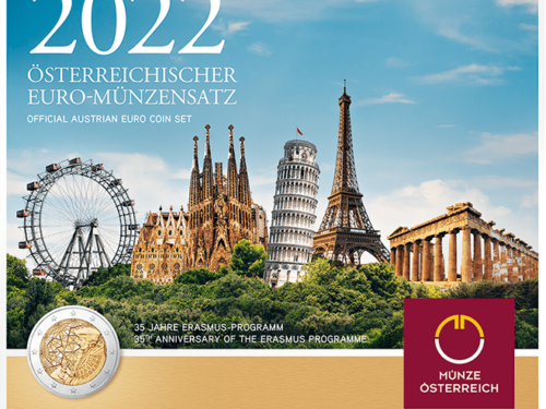 Münze Österreich – Offizieller Euro-Münzensatz 2022 – Handgehoben