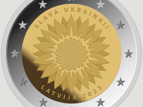 Latvijas Banka izlaidīs Ukrainai veltītu 2 eiro piemiņas monētu