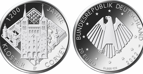 Bundesfinanzministerium – 20-Euro-Sammlermünze „1200 Jahre Kloster Corvey“