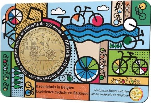 Monnaie Royale de Belgique – Pièce de 2,5 euros Belgique 2023 « Expérience cycliste en Belgique » BU dans une coincard